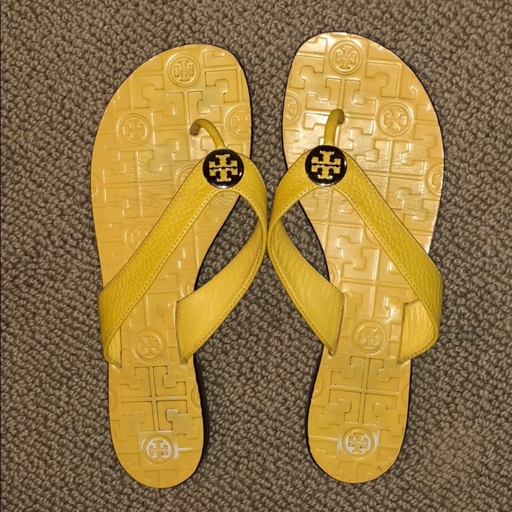 Tory Burch leather flip flops